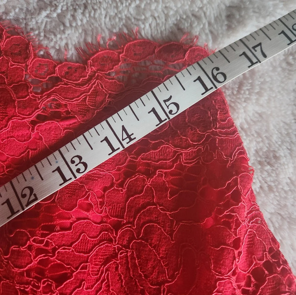 Gorgeous Express Red Lace Corset Waist Cocktail Dress - Picture 6 of 10